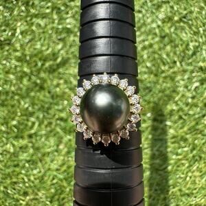 Sterling Silver 925‎ D'Joy Gray Pearl Blue Stone Size 9.25 Ring